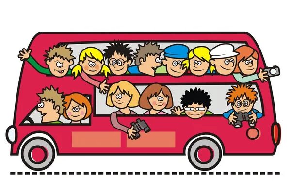 Comic Kinder im Bus